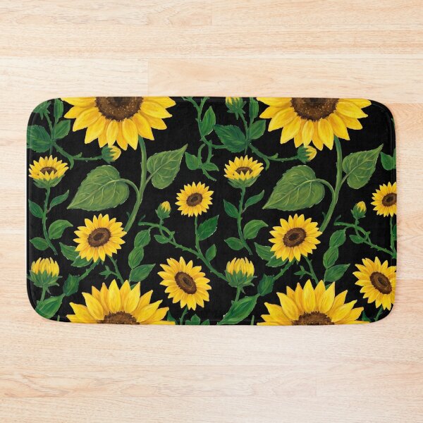 Item preview, Gilded Sunflowers on Midnight Black Pattern designed and sold by TOM JACK.