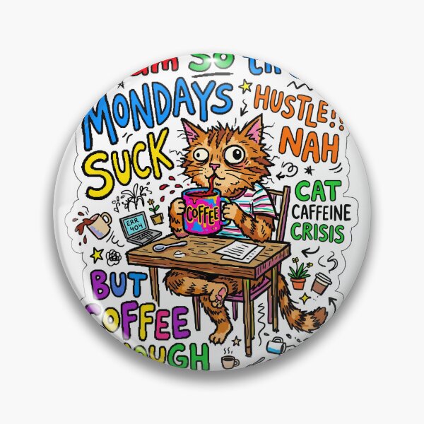 Item preview, Monday Coffee Cat Chaos Gen Z Aesthetic Meme designed and sold by ART ATTACK ZONE.