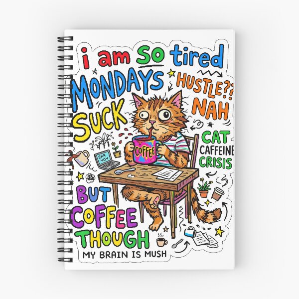 Item preview, Monday Coffee Cat Chaos Gen Z Aesthetic Meme designed and sold by ART ATTACK ZONE.