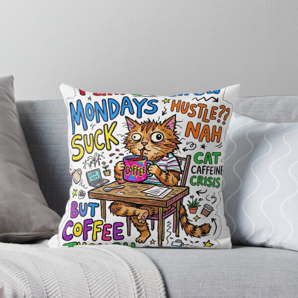 Item preview, Monday Coffee Cat Chaos Gen Z Aesthetic Meme designed and sold by ART ATTACK ZONE.