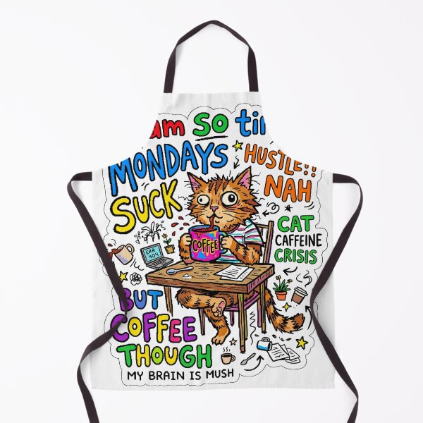 Item preview, Monday Coffee Cat Chaos Gen Z Aesthetic Meme designed and sold by ART ATTACK ZONE.