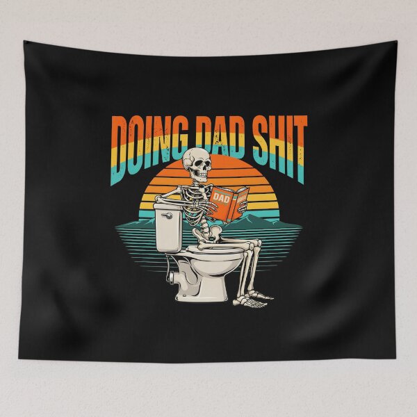 Item preview, Doing Dad Shit Skeleton Toilet Retro Dad Joke designed and sold by Redgiant87x.