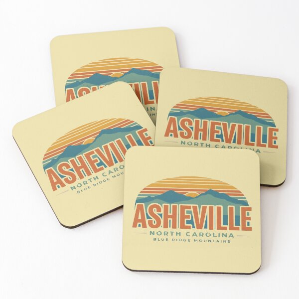 Item preview, Asheville North Carolina Retro Sunset | Blue Ridge Mountains Vintage Design designed and sold by Timeless Design.