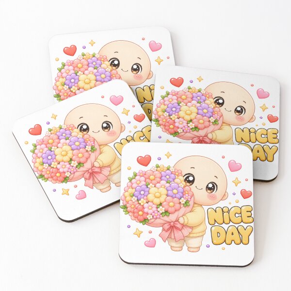 Item preview, Nice Day Kawaii Chibi Flower Bouquet | Cute Positivity Art designed and sold by Dulxoz.
