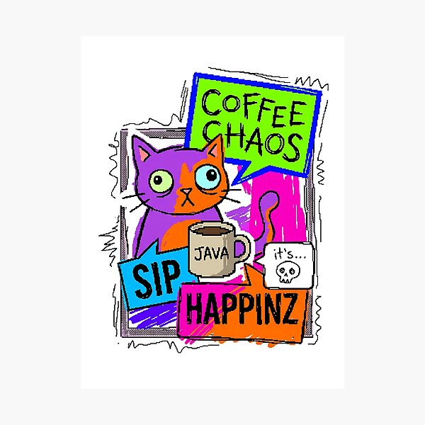 Item preview, Java Coffee Cat Chaos Gen Z Aesthetic Meme designed and sold by ART ATTACK ZONE.