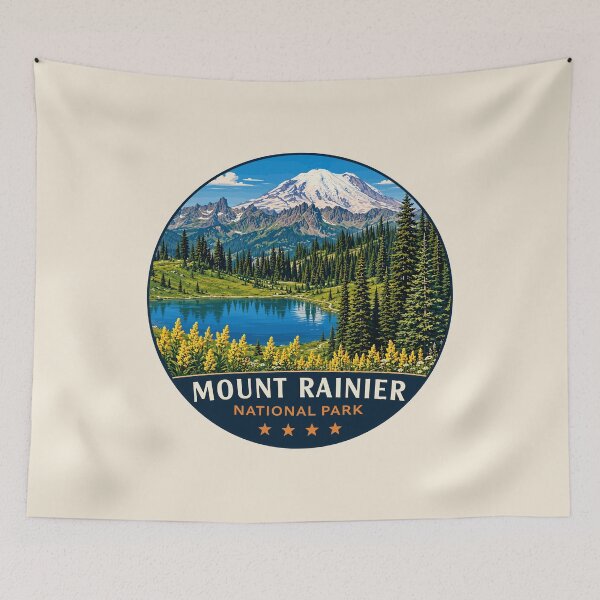 Item preview, Mount Rainier National Park Retro Design designed and sold by Gideon Emmerich.