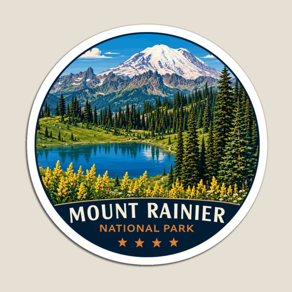 Item preview, Mount Rainier National Park Retro Design designed and sold by Gideon Emmerich.