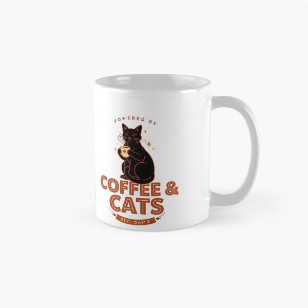 Item preview, Powered by Coffee & Cats – Cute Black Cat Coffee Lover Design designed and sold by PatsiRose.