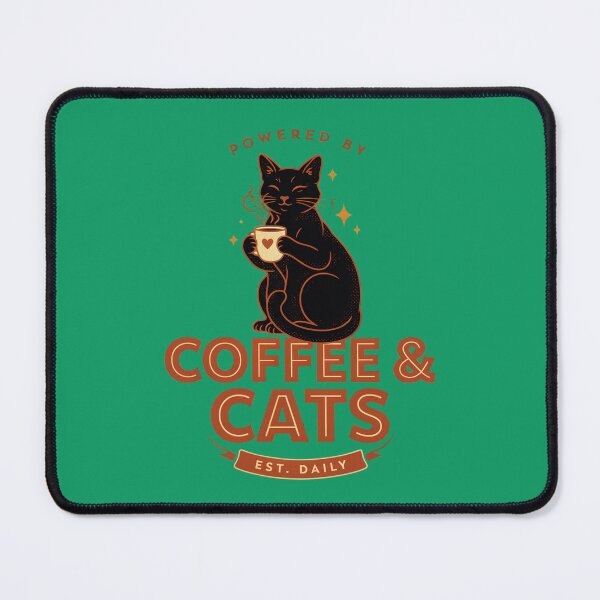 Item preview, Powered by Coffee & Cats – Cute Black Cat Coffee Lover Design designed and sold by PatsiRose.