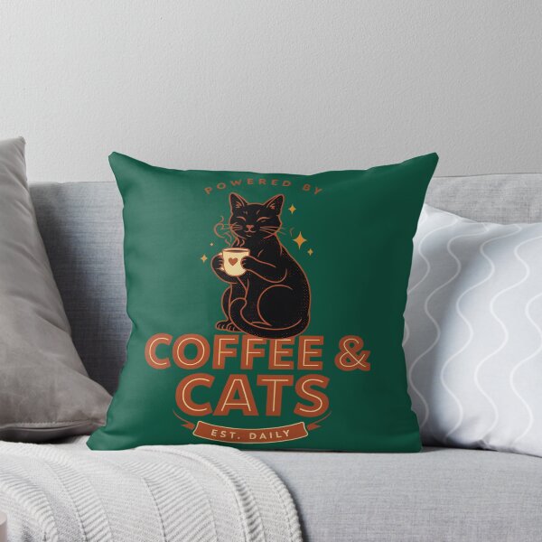 Item preview, Powered by Coffee & Cats – Cute Black Cat Coffee Lover Design designed and sold by PatsiRose.