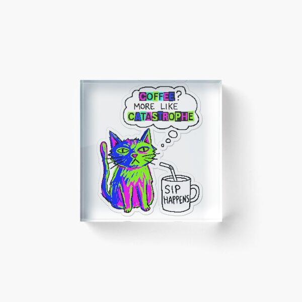 Item preview, Kitty Coffee Cat Chaos Gen Z Aesthetic Meme designed and sold by ART ATTACK ZONE.