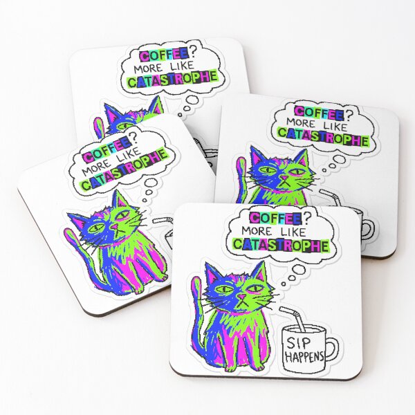 Item preview, Kitty Coffee Cat Chaos Gen Z Aesthetic Meme designed and sold by ART ATTACK ZONE.
