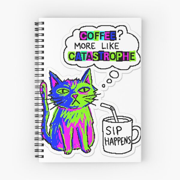 Item preview, Kitty Coffee Cat Chaos Gen Z Aesthetic Meme designed and sold by ART ATTACK ZONE.