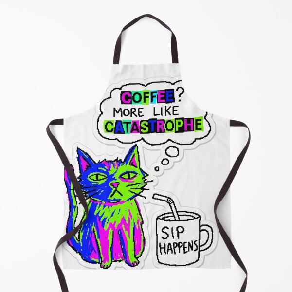 Item preview, Kitty Coffee Cat Chaos Gen Z Aesthetic Meme designed and sold by ART ATTACK ZONE.