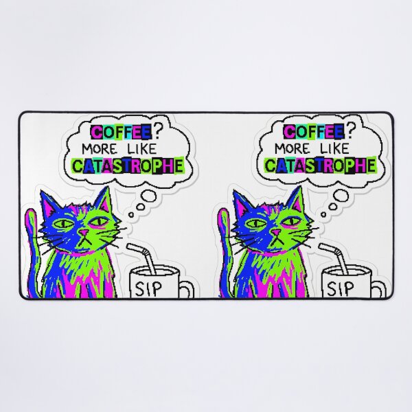 Item preview, Kitty Coffee Cat Chaos Gen Z Aesthetic Meme designed and sold by ART ATTACK ZONE.