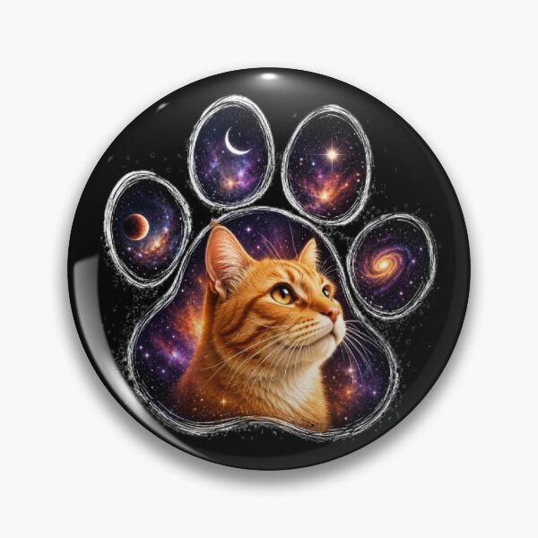Item preview, Cosmic Galaxy Cat Paw Print designed and sold by Luna's World - Moody Vibes Studio.