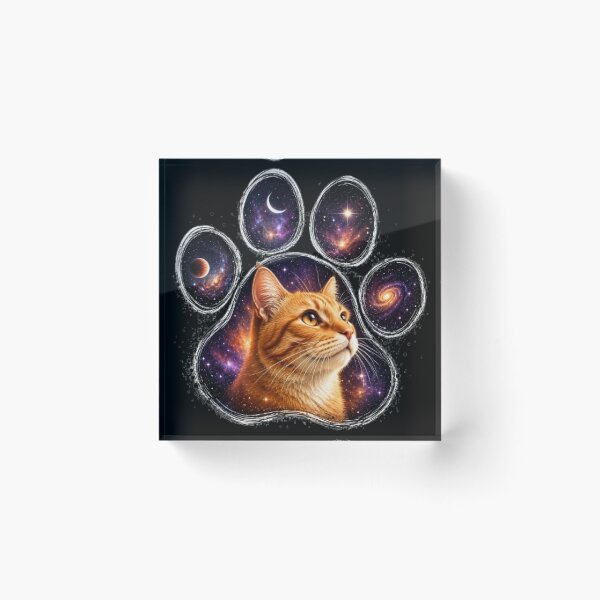 Item preview, Cosmic Galaxy Cat Paw Print designed and sold by Moody Vibes Studio.