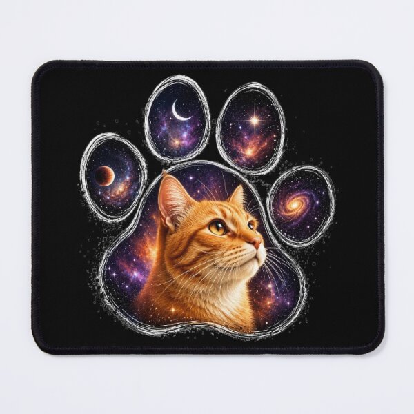 Item preview, Cosmic Galaxy Cat Paw Print designed and sold by Moody Vibes Studio.
