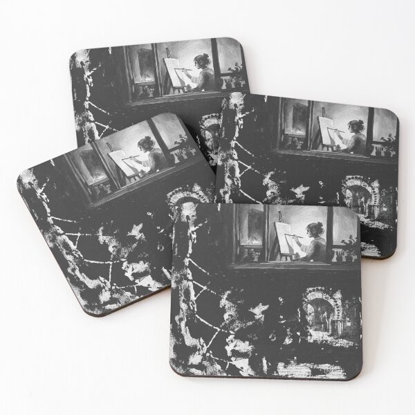 Item preview, The Quiet Practice | Black and White Artist Studio Painting designed and sold by CheHojas.