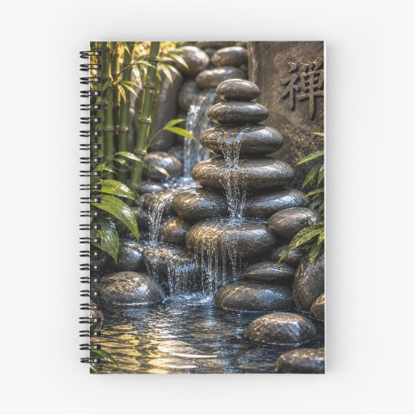Item preview, 3D Zen Stones Waterfall – Peaceful Spa Nature Relief Artwork designed and sold by AstraDrip Studio.