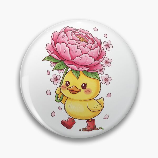 Item preview, Cute Duck with Peony Umbrella & Rain Boots designed and sold by carthagia.