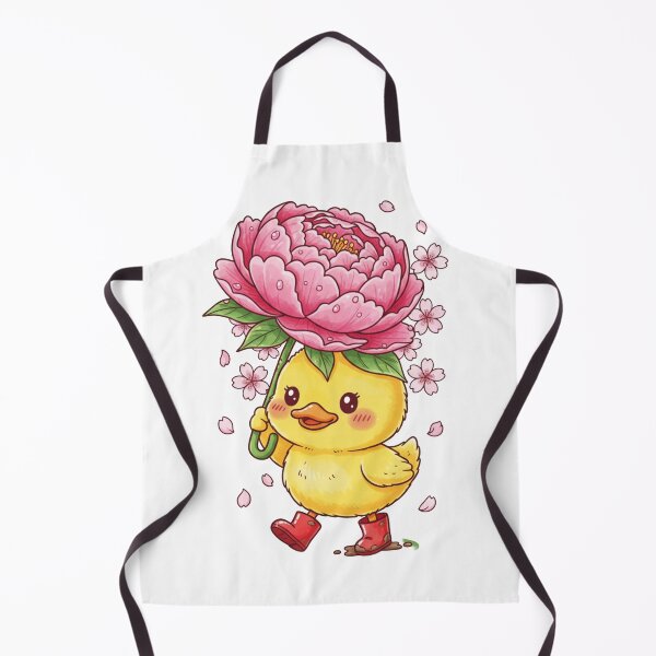 Item preview, Cute Duck with Peony Umbrella & Rain Boots designed and sold by carthagia.