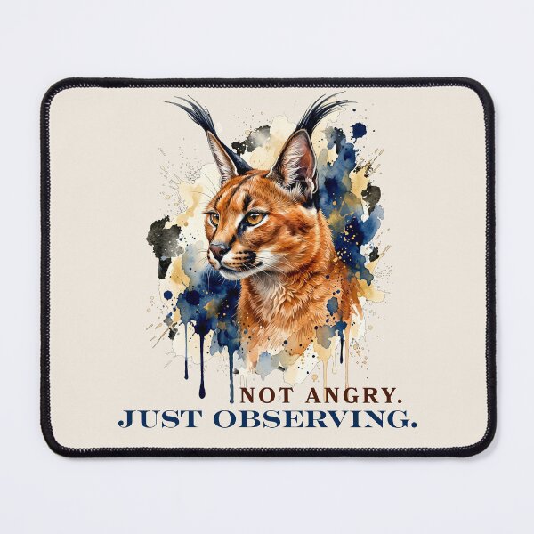Item preview, Not Angry. Just Observing. | Funny Caracal Shirt | Introvert Wildlife Watercolor designed and sold by Biedroneczka.