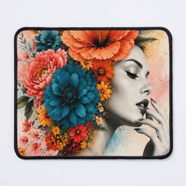 Item preview, Floral Woman Watercolor Pastel Background Hand Face Colorful Flowers Art designed and sold by Leogasup.