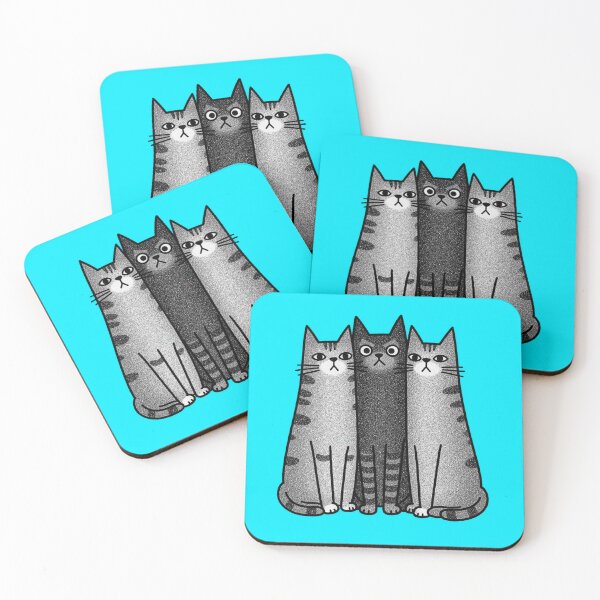 Item preview, Three Cute Cats in a Monotone Style designed and sold by hinomaru.