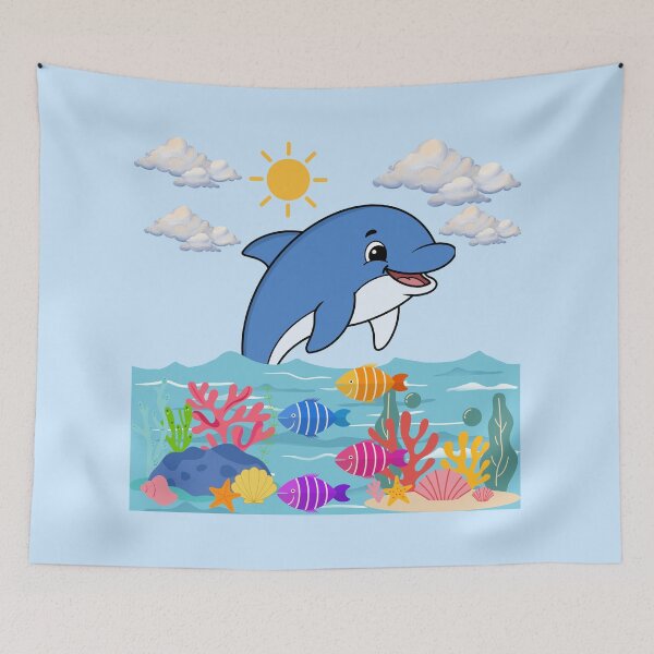 Item preview, Happy Dolphin in the Sea designed and sold by DidiDesignShop.