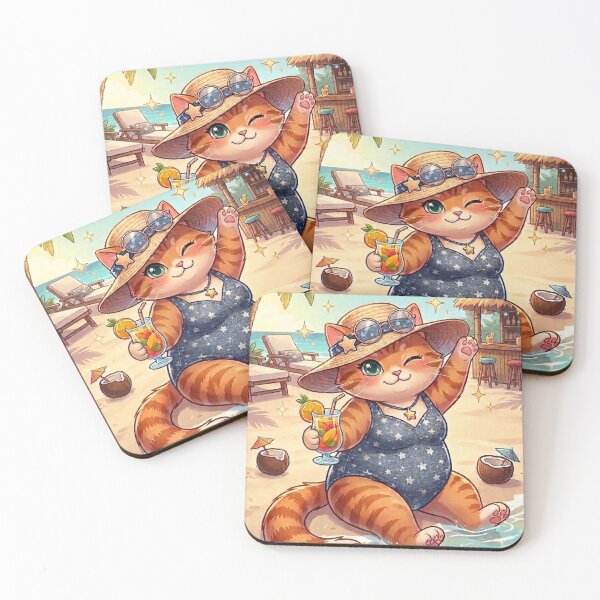 Item preview, Cute Summer Beach Cat Vacation designed and sold by Moody Vibes Studio.