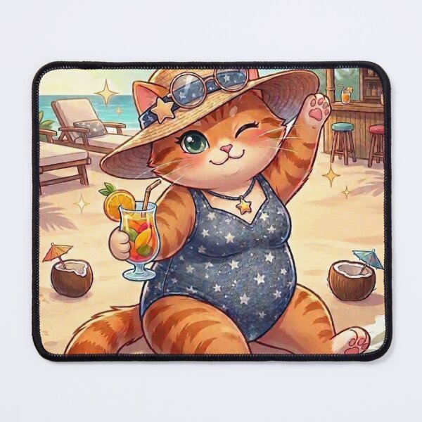 Item preview, Cute Summer Beach Cat Vacation designed and sold by Moody Vibes Studio.