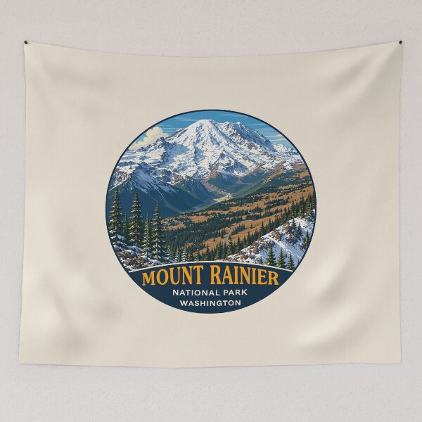 Item preview, Mount Rainier National Park Retro Design designed and sold by Gideon Emmerich.