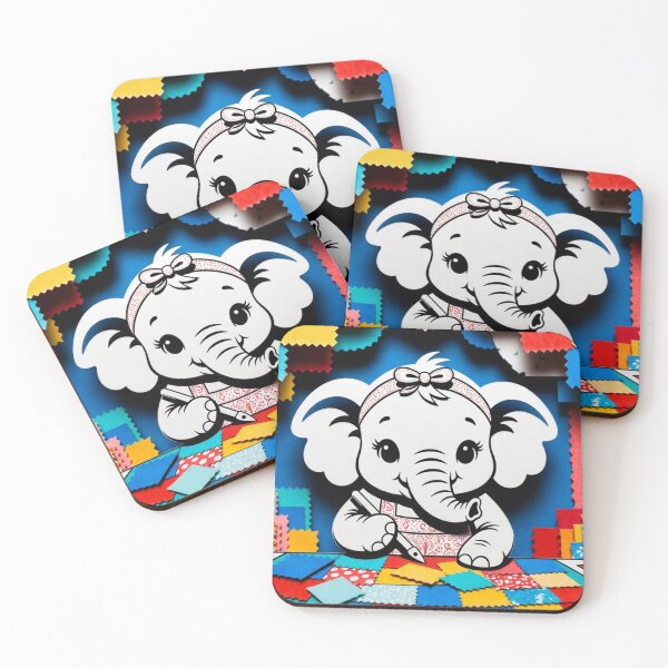 Item preview, Adorable Papercut Elephant Interior Designer Quilting designed and sold by IntelliMindDesigns.