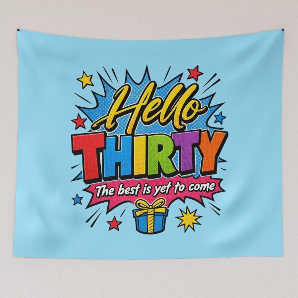 Item preview, Copy of Hello Thirty, 30th Birthday Gift. A perfect gift to celebrate your thirtieth birthday with style. Graffiti style  designed and sold by illeN-Art-World.