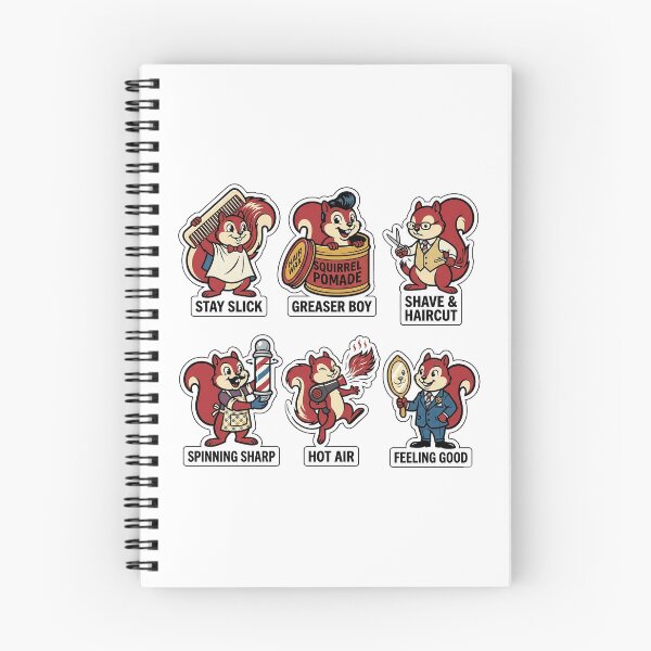 Item preview, Retro Squirrel Pomade Sticker Pack - Vintage Haircut & Comb Puns designed and sold by SimpleP.