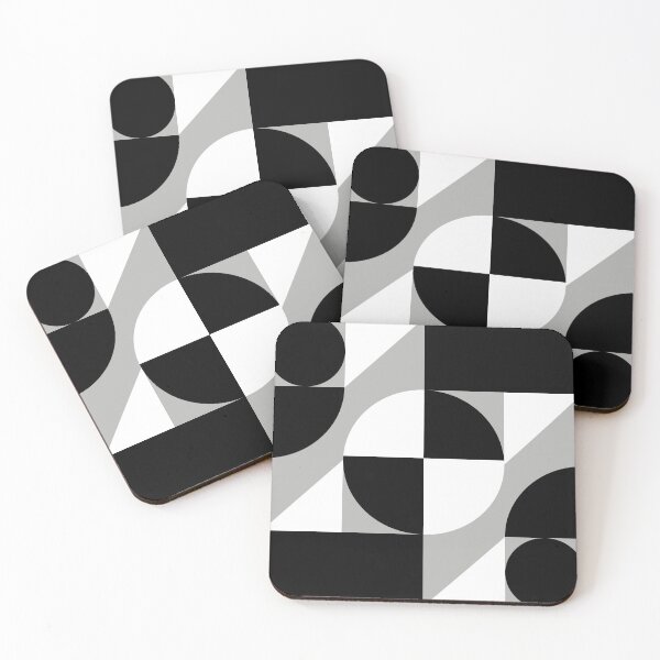 Item preview, Bauhaus Circle Geometric Pattern | Black White Gray Mid Century Modern Seamless Abstract designed and sold by Dino-Lune.