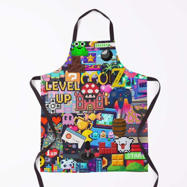 Item preview, Retro Gaming Stickerbomb Pixel Art Arcade Collage designed and sold by Side By Side Studio.