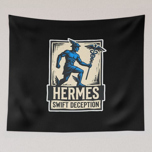 Item preview, Hermes Swift Deception Greek God Brutalist Cult Propaganda Graphic designed and sold by EKHOAISTORE.