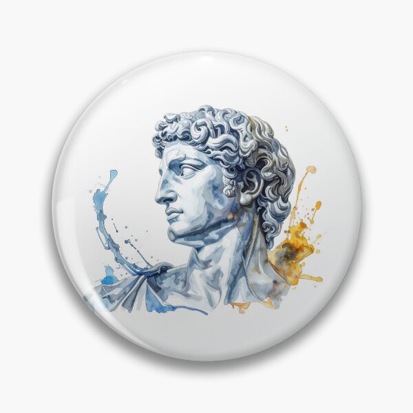 Item preview, Watercolor Greek Bust Statue Splash Illustration designed and sold by BetweenForms.