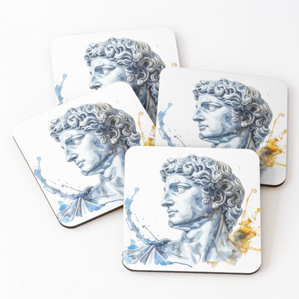 Item preview, Watercolor Greek Bust Statue Splash Illustration designed and sold by BetweenForms.