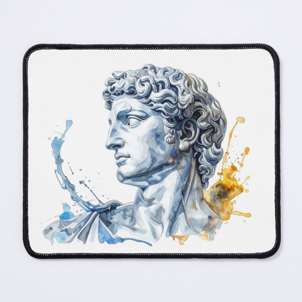 Item preview, Watercolor Greek Bust Statue Splash Illustration designed and sold by BetweenForms.