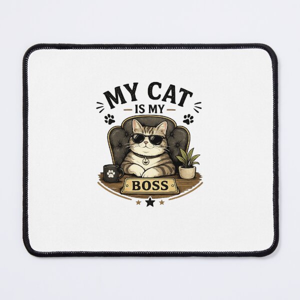 Item preview, My Cat Is My Boss Funny Vintage Cat Office Retro Design designed and sold by AM*ART.