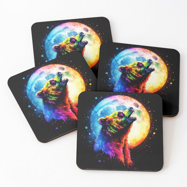 Item preview, Moonstruck Bear Colorful Watercolor designed and sold by AurossaDesign.