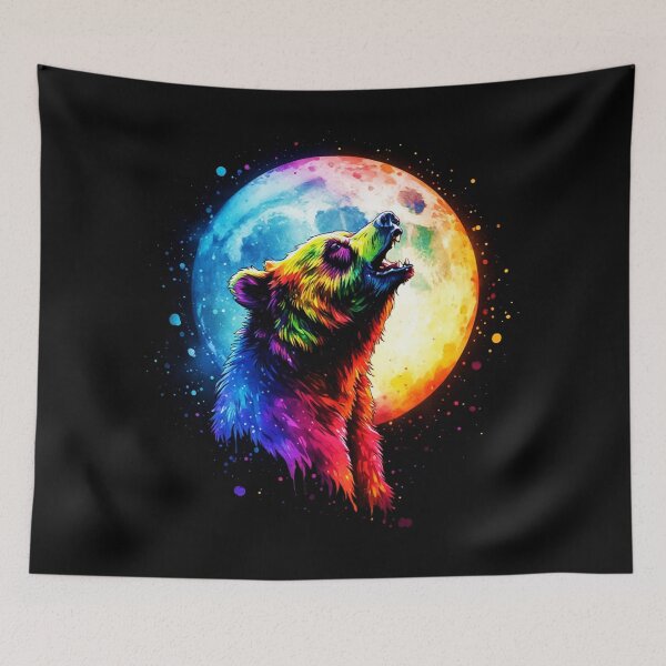 Item preview, Moonstruck Bear Colorful Watercolor designed and sold by AurossaDesign.