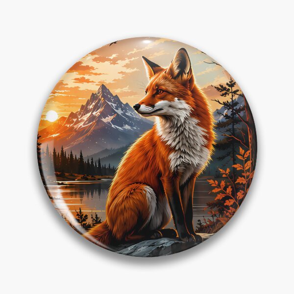 Item preview, A fox in nature, fox with forest and sun designed and sold by PICT  T MOSB.