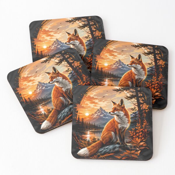 Item preview, A fox in nature, fox with forest and sun designed and sold by PICT  T MOSB.