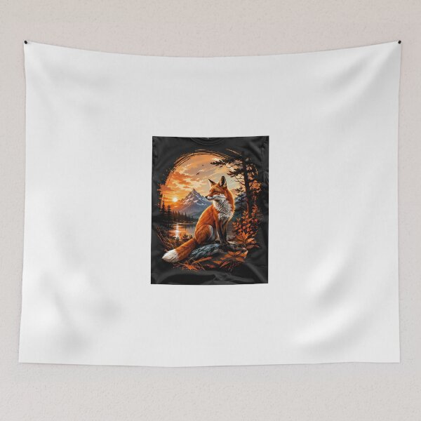 Item preview, A fox in nature, fox with forest and sun designed and sold by PICT  T MOSB.