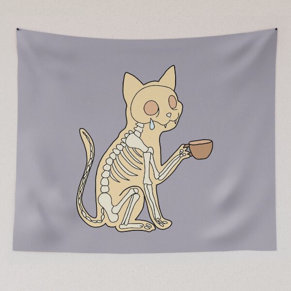Item preview, Best Morning Ever: Coffee Skeleton Cat  designed and sold by LeshanArt.