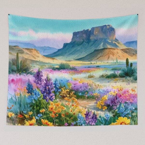 Item preview, Blooming Wildflowers | Southwestern Watercolor Landscape designed and sold by MargaretWiktor.